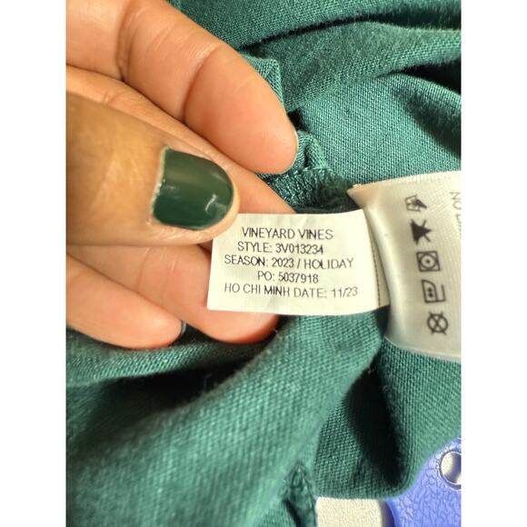 Vineyard Vines Boys' Ski Dogs Long-Sleeve Green Pocket Tee Size Large (16) - Picture 7 of 11